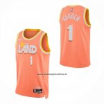 Maglia Cleveland Cavaliers James Harden No 1 Citta 2025-26 Arancione