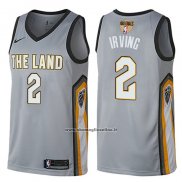 Maglia Cleveland Cavaliers Kyrie Irving #2 Citta 2018 Grigio