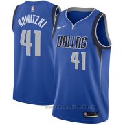 Maglia Dallas Mavericks Dirk Nowitzki NO 41 2017-18 Blu