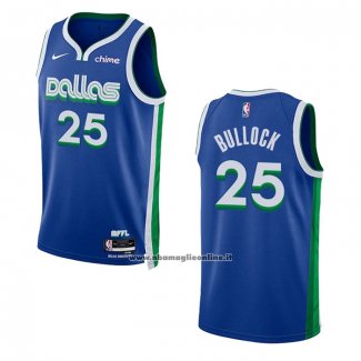 Maglia Dallas Mavericks Reggie Bullock #25 Citta 2022-23 Blu