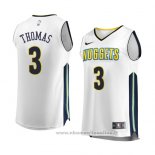 Maglia Denver Nuggets Isaiah Thomas NO 3 Association 2017-18 Bianco