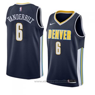 Maglia Denver Nuggets Jarred Vanderbilt NO 6 Icon 2018 Blu