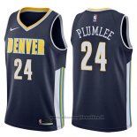 Maglia Denver Nuggets Mason Plumlee NO 24 Icon 2017-18 Blu