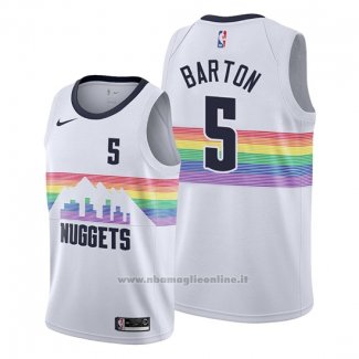 Maglia Denver Nuggets Will Barton NO 5 Citta Edition Bianco