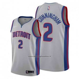 Maglia Detroit Pistons Cade Cunningham #2 Statement 2020-21 Grigio