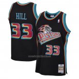Maglia Detroit Pistons Grant Hill #33 Mitchell & Ness 1998-99 Nero
