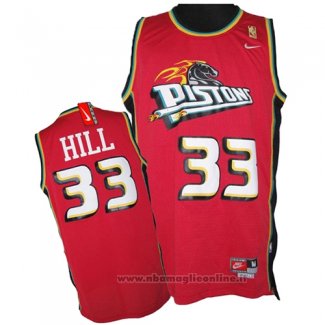 Maglia Detroit Pistons Grant Hill NO 33 Throwback Rosso