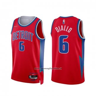 Maglia Detroit Pistons Hamidou Diallo #6 Citta 2021-22 Rosso