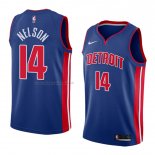Maglia Detroit Pistons Jameer Nelson NO 14 Icon 2018 Blu