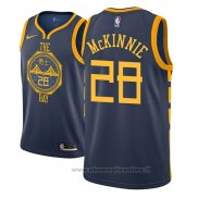 Maglia Golden State Warriors Alfonzo Mckinnie NO 28 Citta 2018-19 Blu