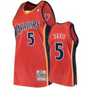 Maglia Golden State Warriors Baron Davis NO 5 2009-10 Hardwood Classics Arancione