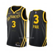 Maglia Golden State Warriors Chris Paul #3 Citta 2023-24 Nero