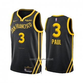 Maglia Golden State Warriors Chris Paul #3 Citta 2023-24 Nero