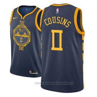 Maglia Golden State Warriors Demarcus Cousins NO 0 Citta 2018-19 Blu