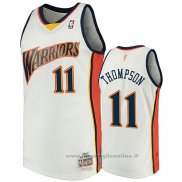 Maglia Golden State Warriors Klay Thompson NO 11 2009-10 Hardwood Classics Bianco