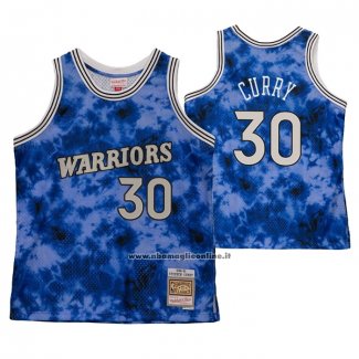 Maglia Golden State Warriors Stephen Curry #30 Galaxy Blu