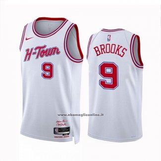 Maglia Houston Rockets Dillon Brooks #9 Citta 2023-24 Bianco