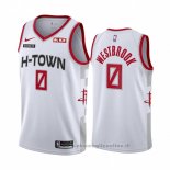 Maglia Houston Rockets Russell Westbrook NO 0 Citta 2019-20 Bianco