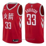 Maglia Houston Rockets Ryan Anderson NO 33 Citta 2017-18 Rosso