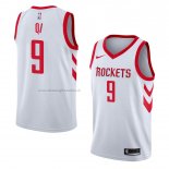 Maglia Houston Rockets Zhou Qi NO 9 Association 2018 Bianco