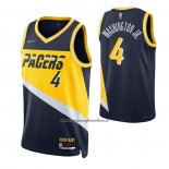 Maglia Indiana Pacers Duane Washington JR. #4 Citta 2021-22 Blu