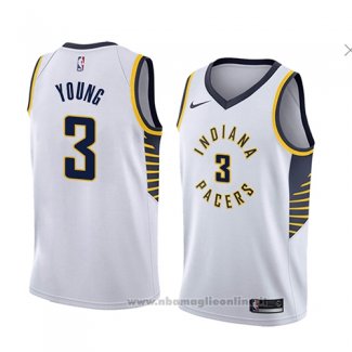 Maglia Indiana Pacers Joe Young NO 3 Association 2018 Bianco