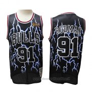 Maglia Lightning Chicago Bulls Dennis Rodman NO 91 Nero