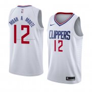 Maglia Los Angeles Clippers Luc Mbah A Moute NO 12 Association 2018 Bianco