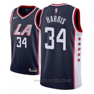 Maglia Los Angeles Clippers Tobias Harris NO 34 Citta 2018-19 Blu