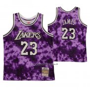 Maglia Los Angeles Laker LeBron James #23 Galaxy Viola