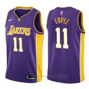 Maglia Los Angeles Lakers Brook Lopez NO 11 2017-18 Viola