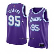 Maglia Los Angeles Lakers Juan Toscano-Anderson #95 Citta 2021-22 Viola