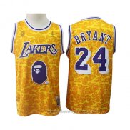 Maglia Los Angeles Lakers Kobe Bryant NO 24 Bryant Mitchell & Ness Giallo