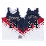 Maglia Los Angeles Lakers Kobe Bryant NO 24 Independence Day Mitchell & Ness Bianco