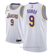 Maglia Los Angeles Lakers Rajon Rondo NO 9 Association 2018-19 Bianco