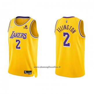 Maglia Los Angeles Lakers Wayne Ellington #2 75th Anniversary 2021-22 Giallo