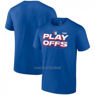 Maglia Manica Corta Philadelphia 76ers 2023 NBA Playoffs Blu