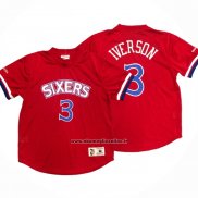 Maglia Manica Corta Philadelphia 76ers Allen Iverson #3 Rosso