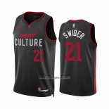 Maglia Miami Heat Cole Swider #21 Citta 2023-24 Nero