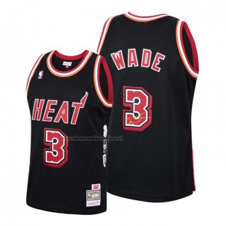 Maglia Miami Heat Dwyane Wade NO 3 2006 Finals MVP Throwback Nero