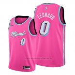 Maglia Miami Heat Meyers Leonard NO 0 Earned Rosa