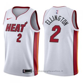 Maglia Miami Heat Wayne Ellington NO 2 Association 2017-18 Bianco