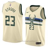 Maglia Milwaukee Bucks Ersan Ilyasova NO 23 Citta 2018 Crema