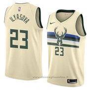 Maglia Milwaukee Bucks Ersan Ilyasova NO 23 Citta 2018 Crema