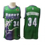 Maglia Milwaukee Bucks Giannis Antetokounmpo NO 34 2019-20 Verde