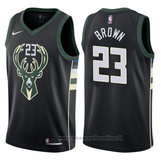 Maglia Milwaukee Bucks John Henson NO 23 Statement 2017-18 Nero