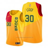 Maglia Milwaukee Bucks Jon Leuer NO 30 Citta Giallo