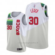 Maglia Milwaukee Bucks Jon Leuer NO 30 Earned Bianco