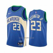 Maglia Milwaukee Bucks Tyty Washington JR. #23 Citta 2023-24 Blu