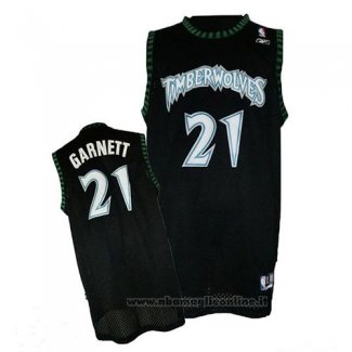 Maglia Minnesota Timberwolves Kevin Garnett NO 21 Throwback Nero